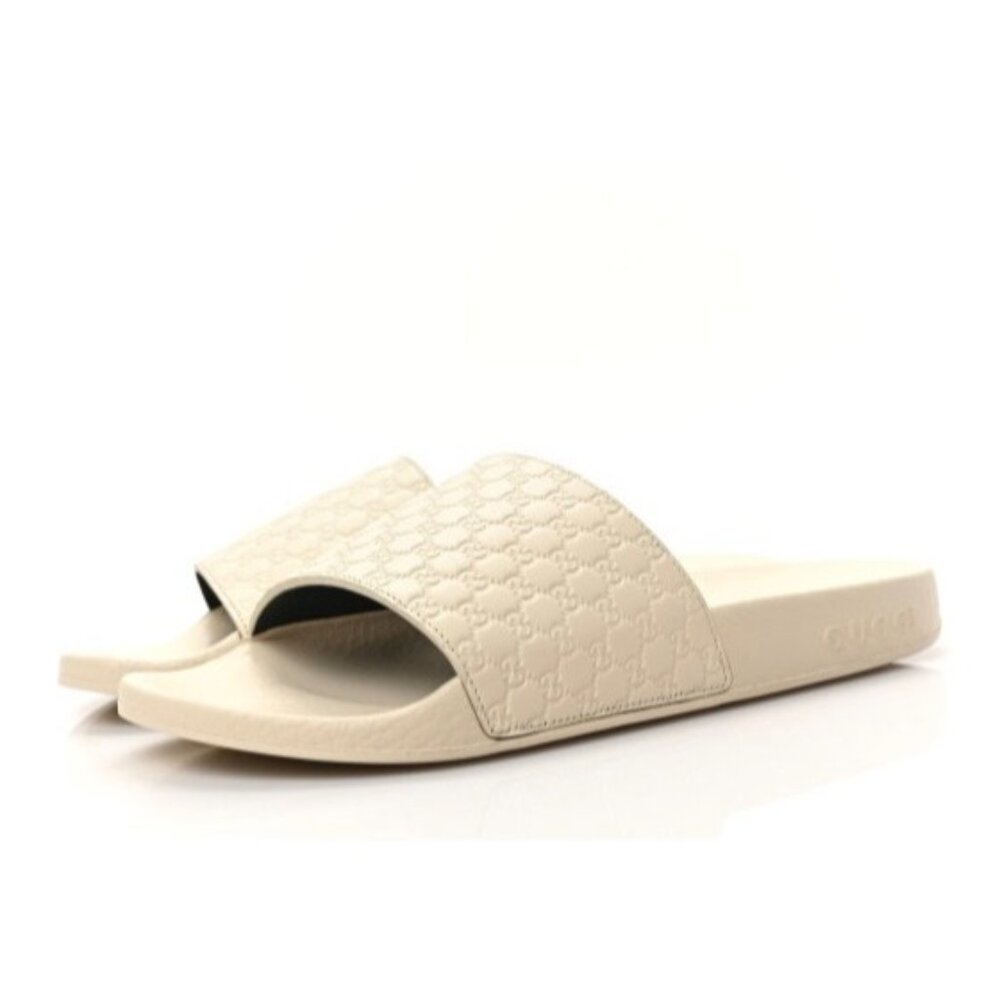 Gucci Signature GG Microguccissima Soft Slides Ivory EU35 567116